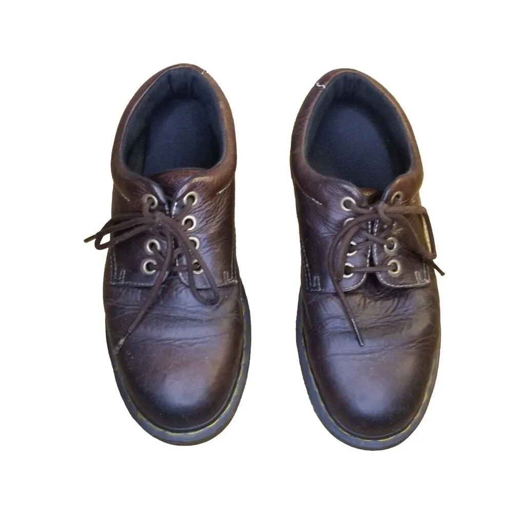 Dr. Martens Boston Oxford Men's Size 10 Brown Leather Shoes 4 Eyelet AW004 PC05N